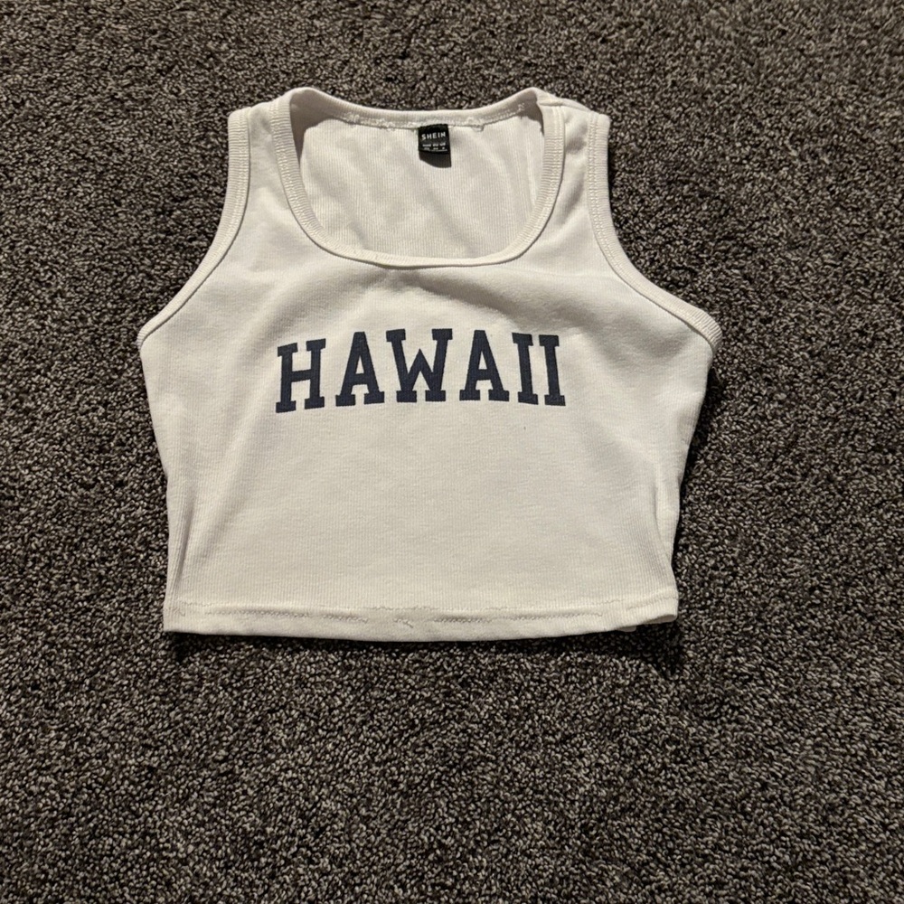 SHEIN White Hawaii Graphic Tank Top